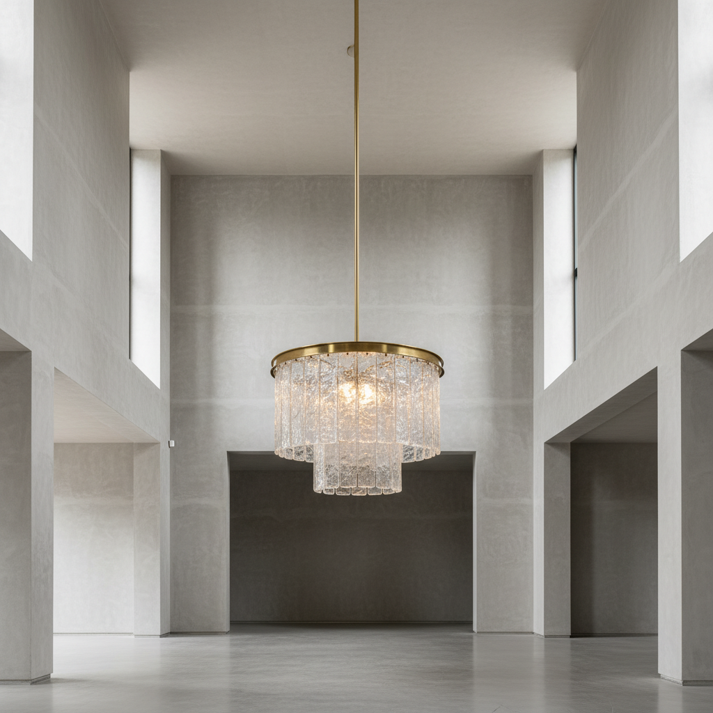 Riviko Artisan Glass Tiered Pendant Chandelier - Background Shot