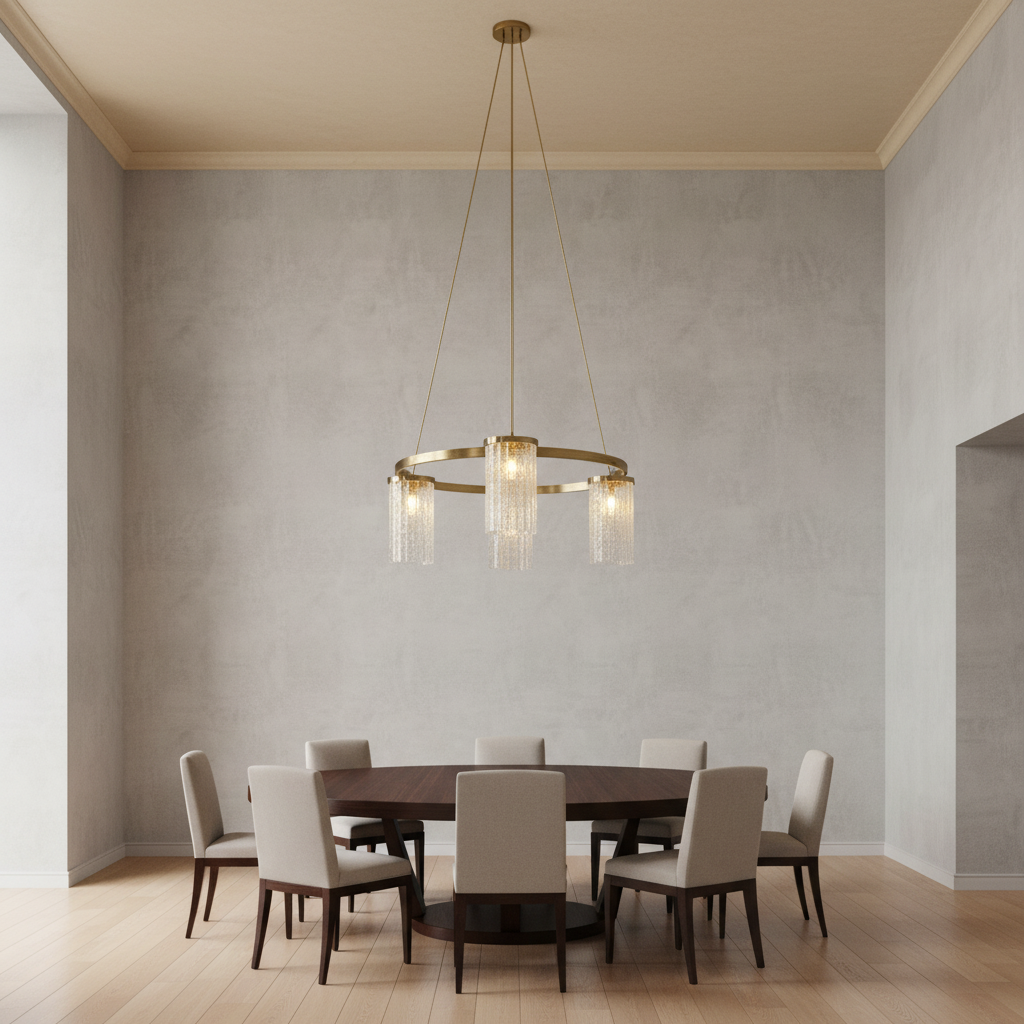 Riviko Artisan Glass Tiered Pendant Chandelier - Background Shot