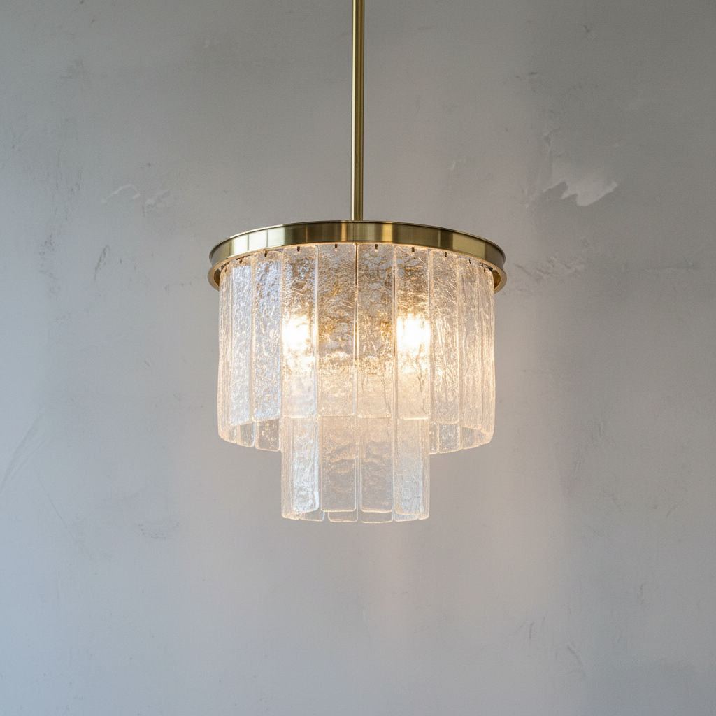Riviko Artisan Glass Tiered Pendant Chandelier - Background Shot