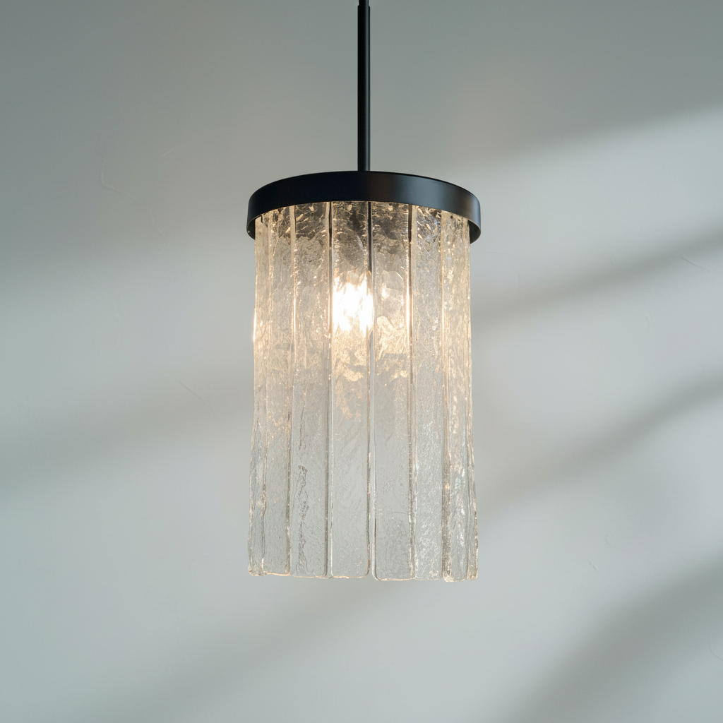 Riviko Seline Textured Glass Kitchen Island Pendant Light - Studio Shot