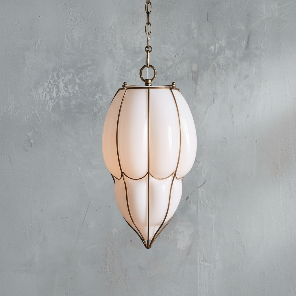Riviko Veridian Bloom Glass Pendant - Background Shot