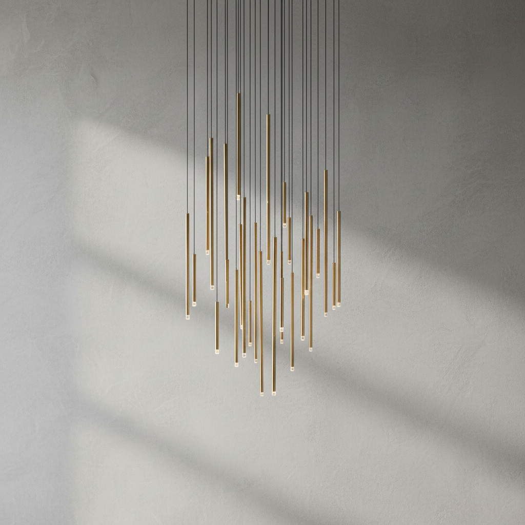 Riviko Aura Cascade Tube Pendant Light - Background Shot