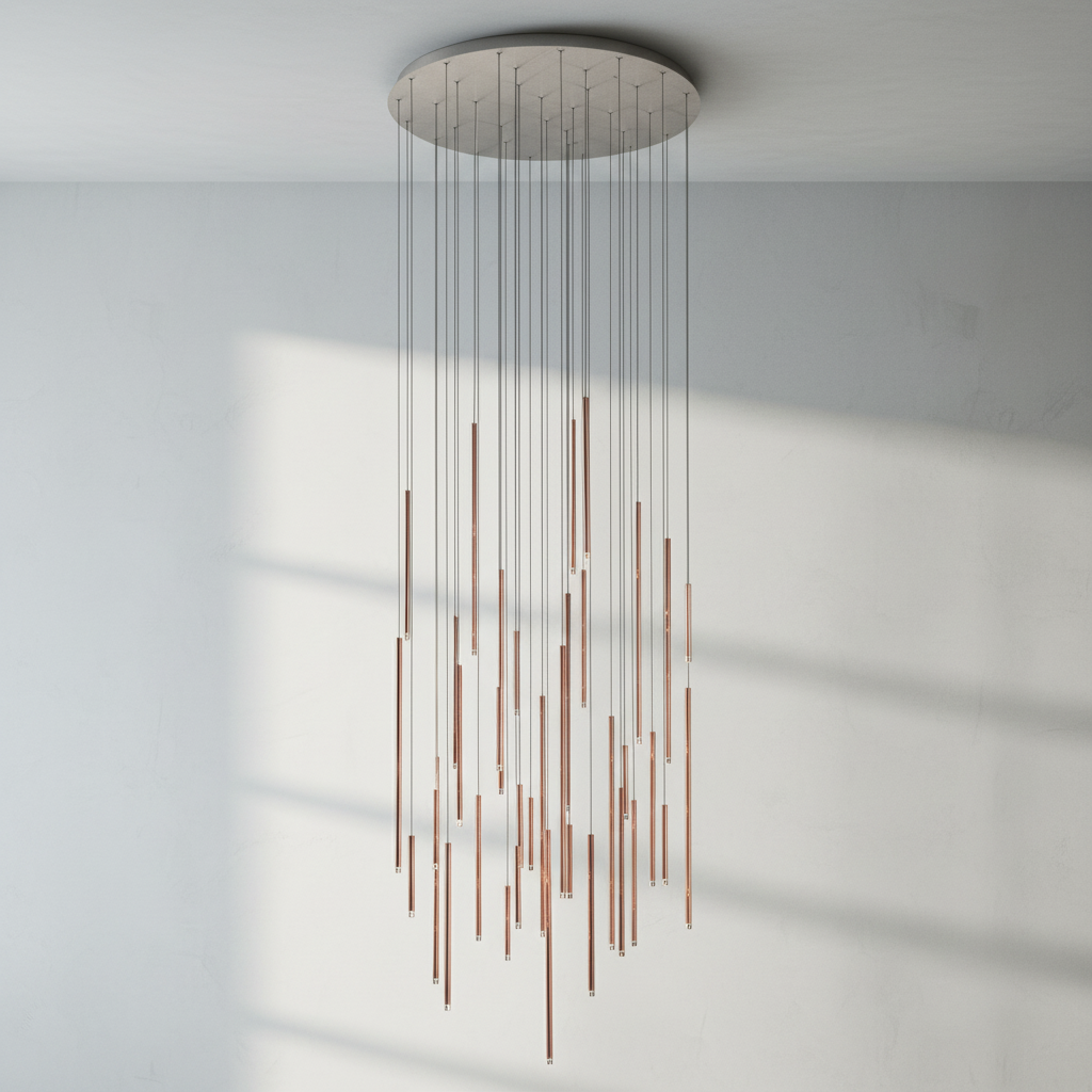 Riviko Aura Cascade Tube Pendant Light - Background Shot