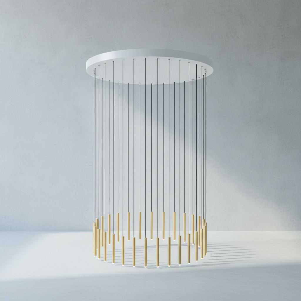 Riviko Aura Cascade Tube Pendant Light - Background Shot