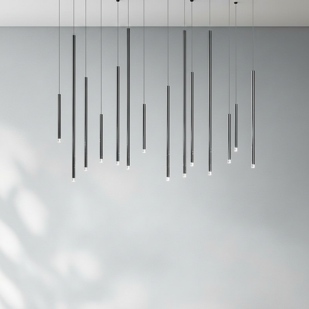 Riviko Aura Cascade Tube Pendant Light - Background Shot