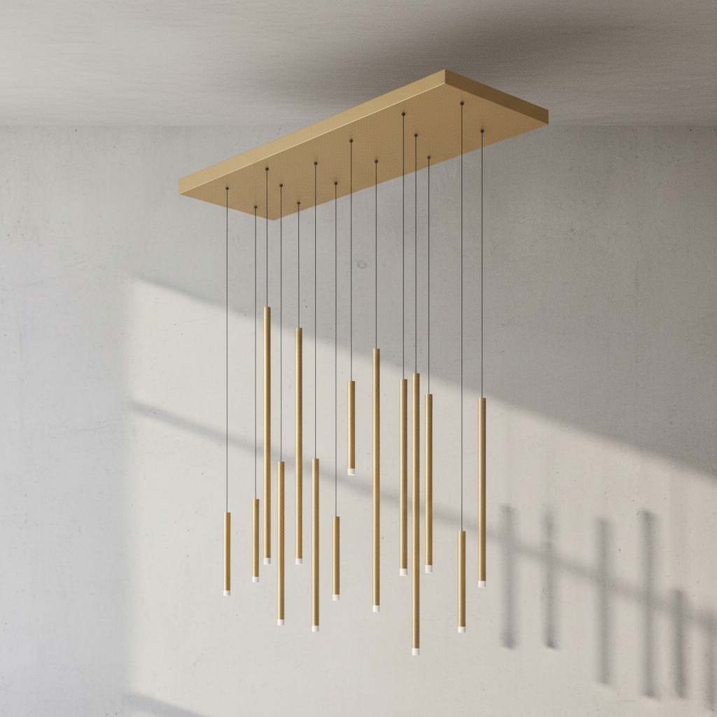 Riviko Aura Cascade Tube Pendant Light - Background Shot