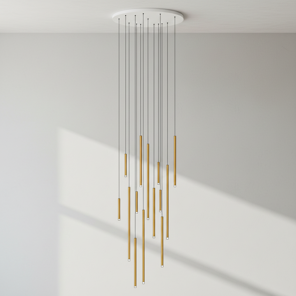 Riviko Aura Cascade Tube Pendant Light - Background Shot