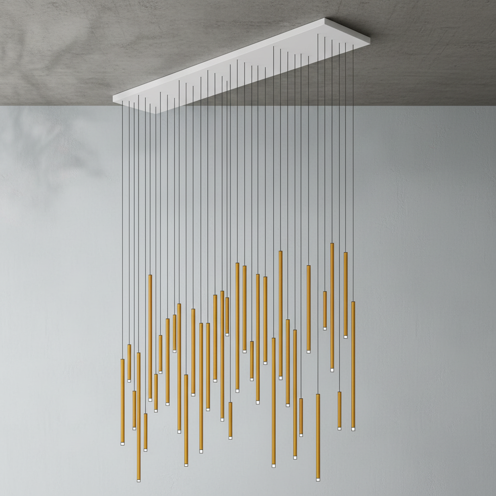Riviko Aura Cascade Tube Pendant Light - Background Shot