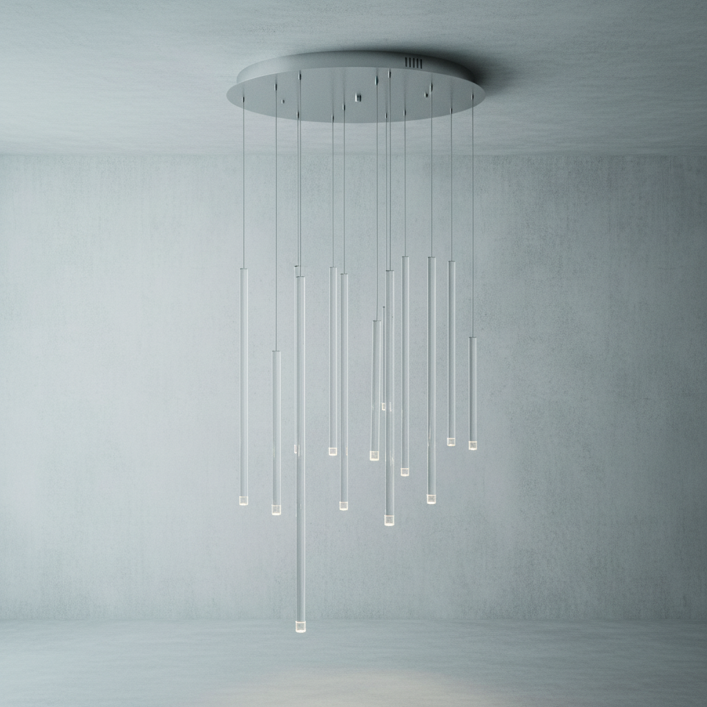Riviko Aura Cascade Tube Pendant Light - Background Shot