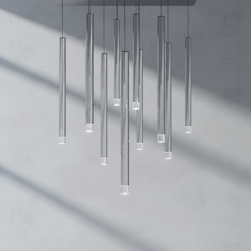 Riviko Aura Cascade Tube Pendant Light - Background Shot