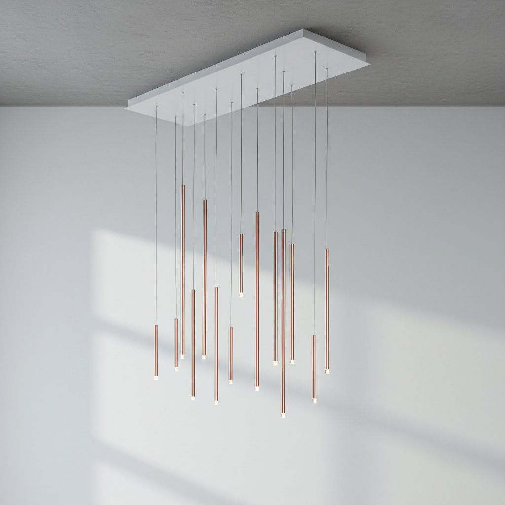 Riviko Aura Cascade Tube Pendant Light - Background Shot