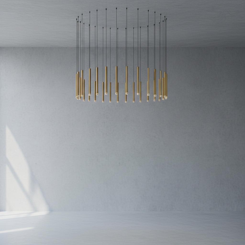 Riviko Aura Cascade Tube Pendant Light - Background Shot