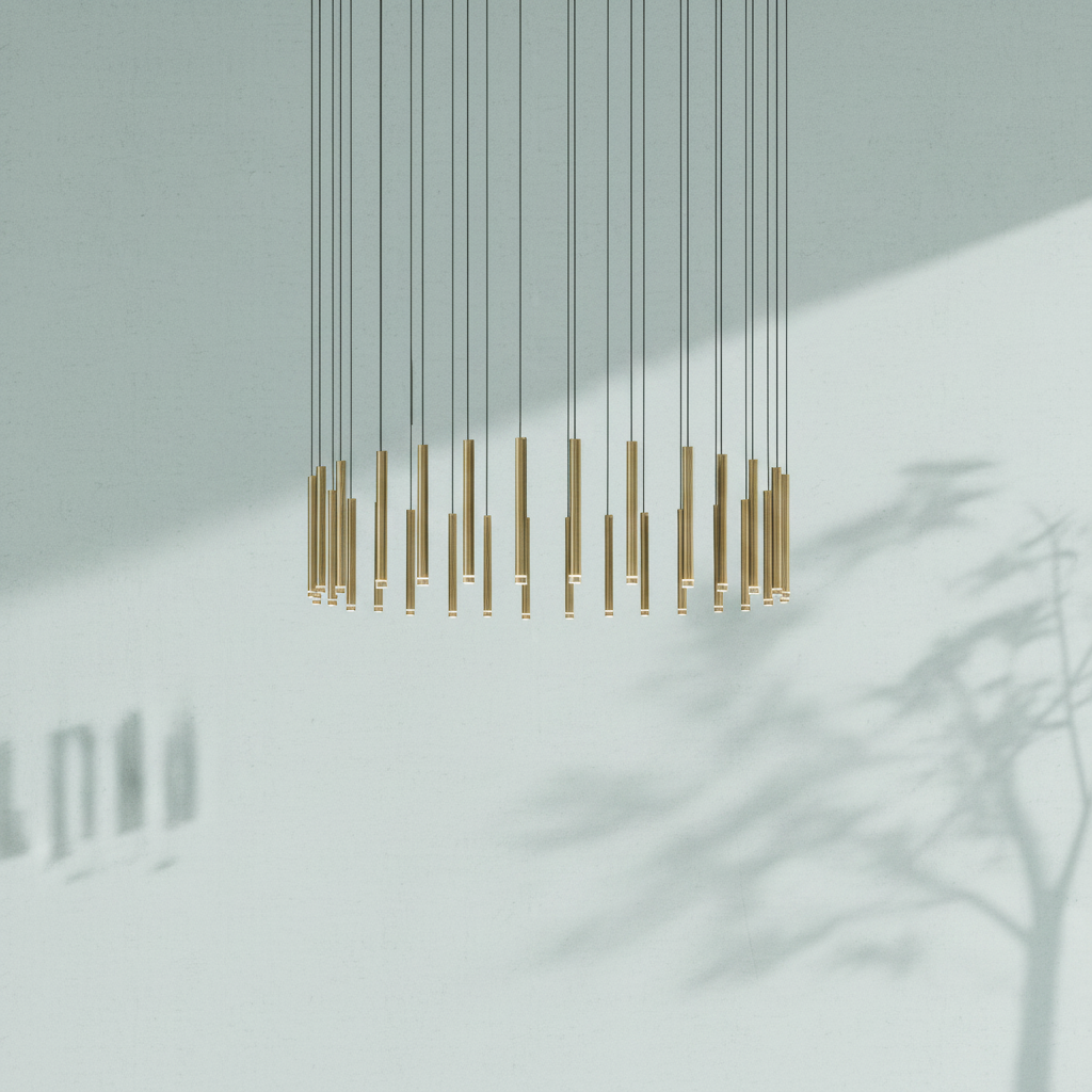 Riviko Aura Cascade Tube Pendant Light - Background Shot