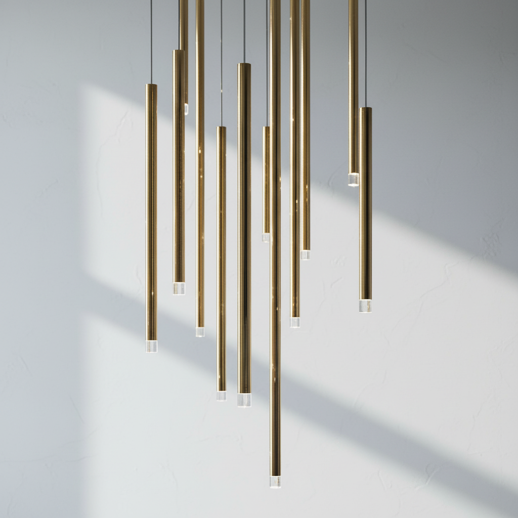 Riviko Aura Cascade Tube Pendant Light - Background Shot