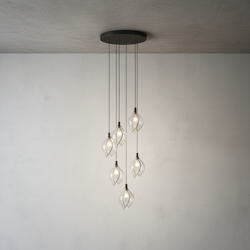 Riviko Porcelain Petal Cascade Pendant Light - Background Shot