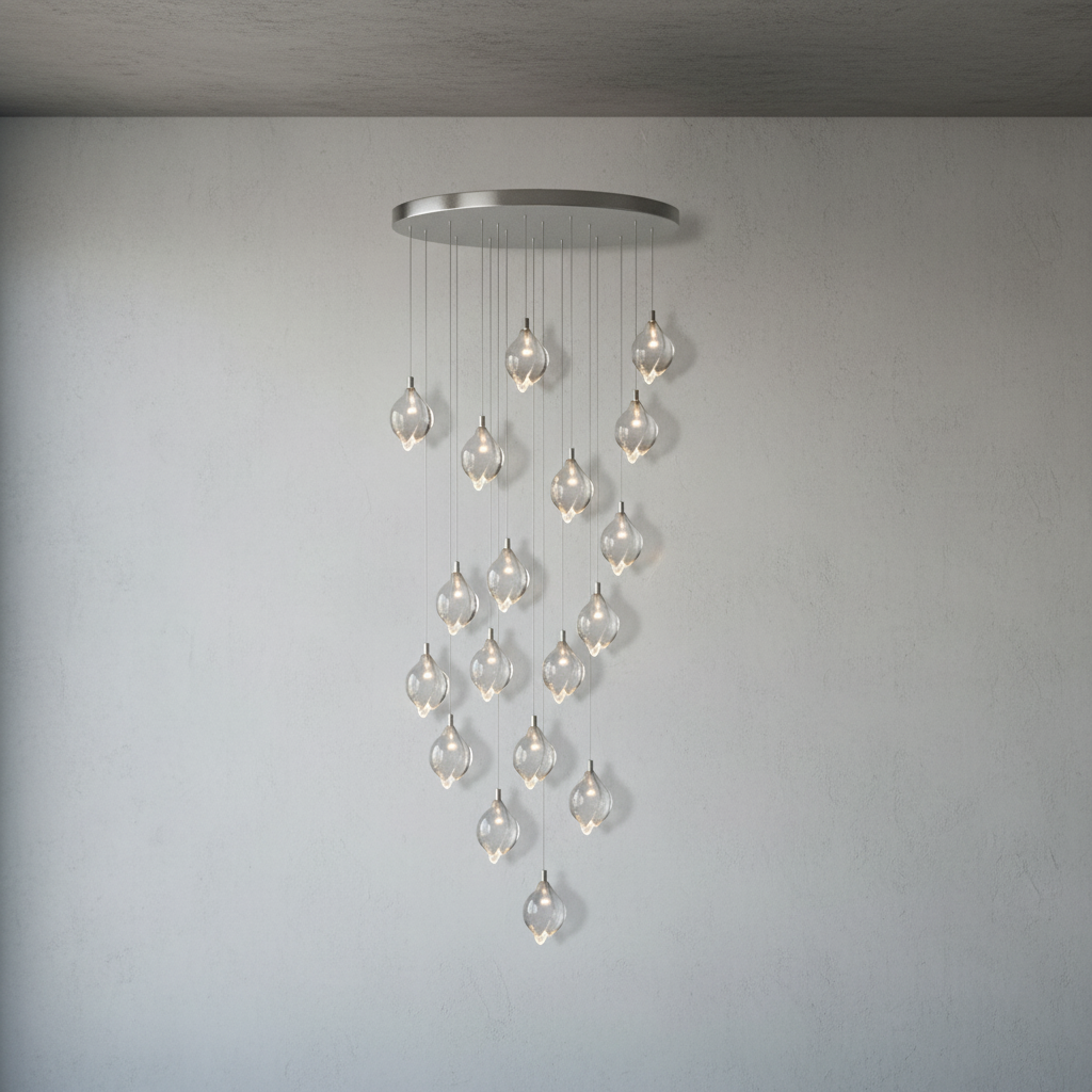 Riviko Porcelain Petal Cascade Pendant Light - Background Shot
