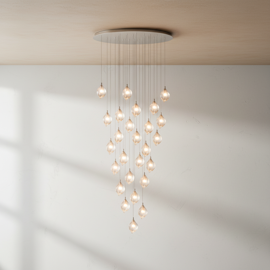 Riviko Porcelain Petal Cascade Pendant Light - Background Shot
