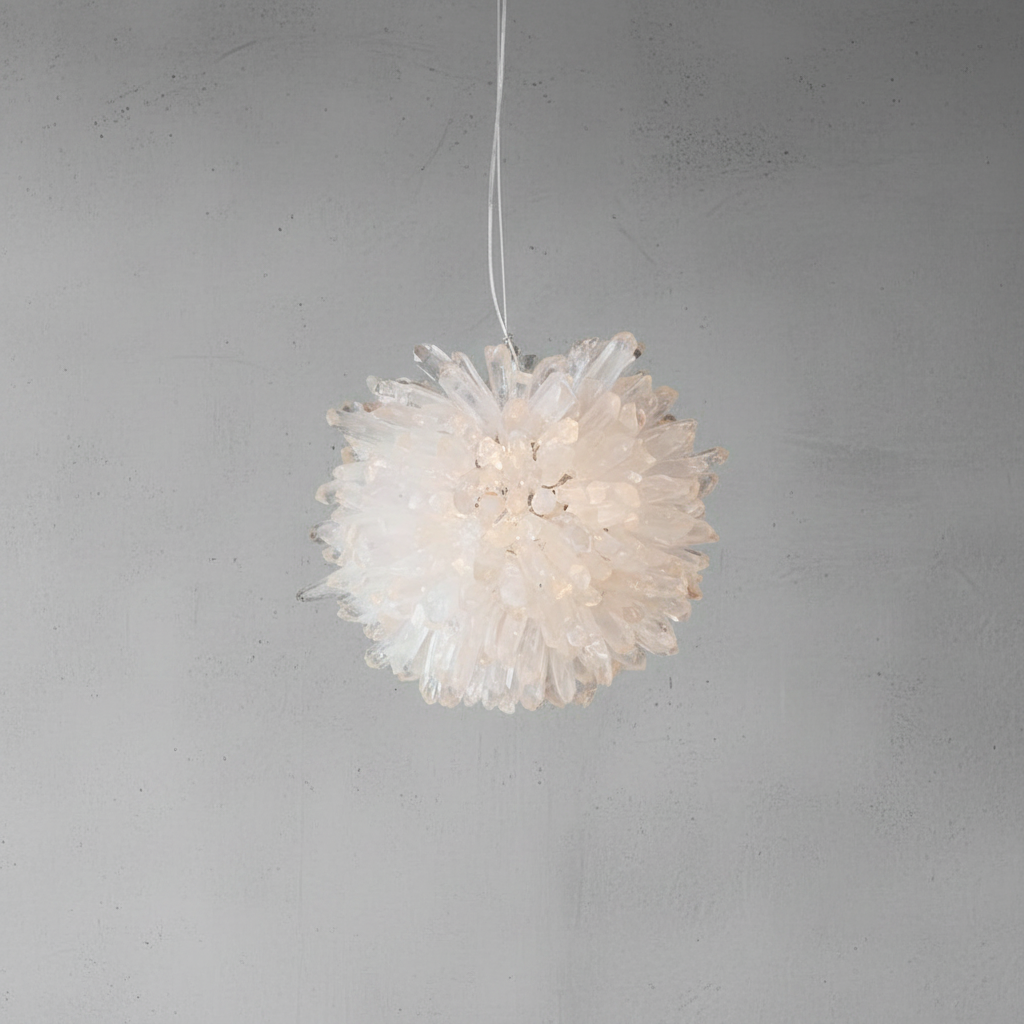 Riviko Geode Radiance Quartz Crystal Ball Pendant Light - Background Shot