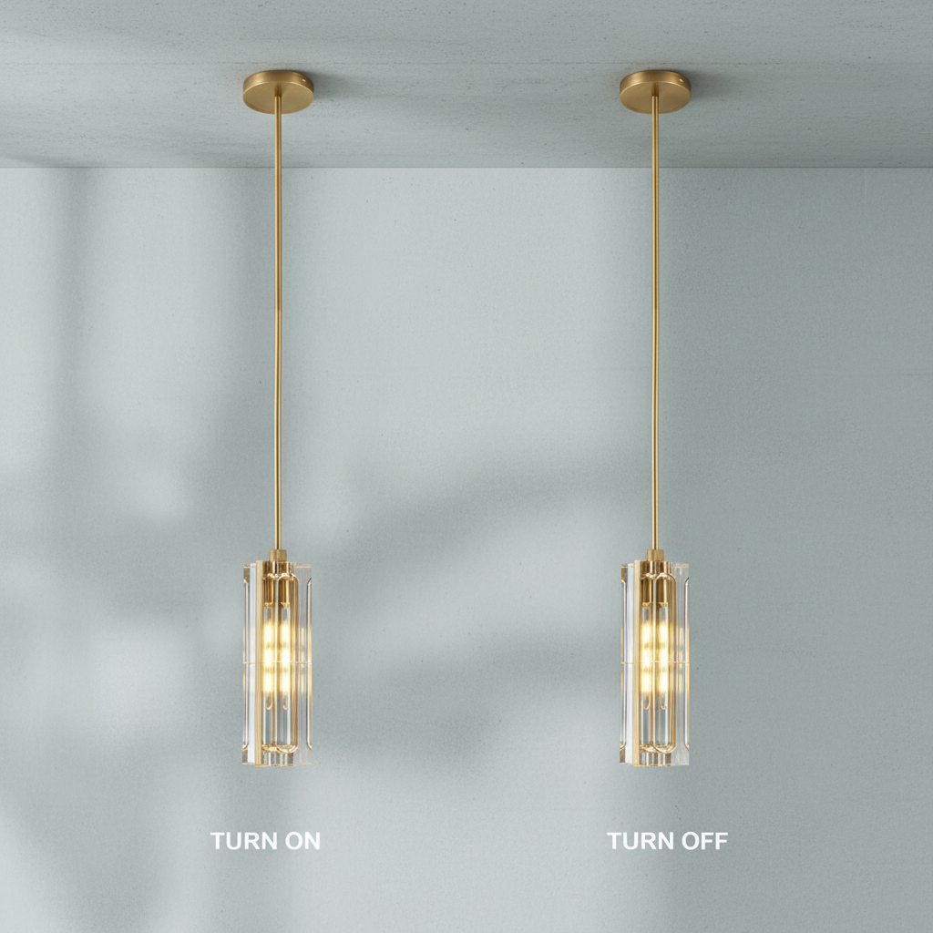Riviko Gilded Prism Rectangular Pendant Light - Background Shot
