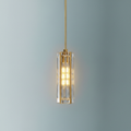 Riviko Gilded Prism Rectangular Pendant Light - Background Shot