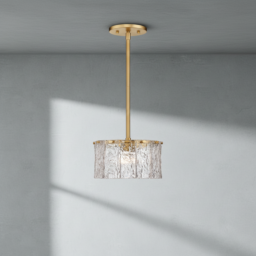 Riviko Glacial Radiance Glass Pendant Light - Background Shot