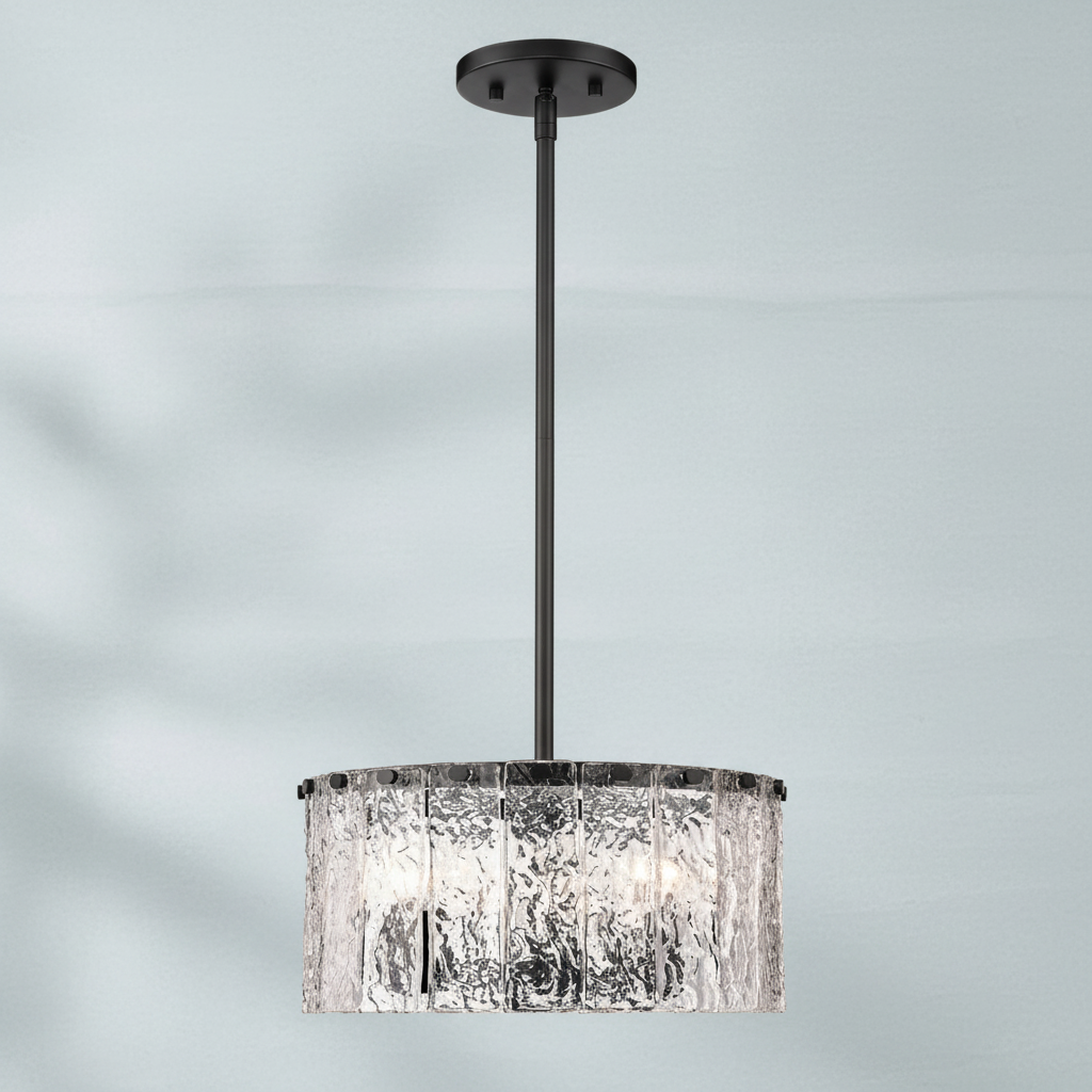Riviko Glacial Radiance Glass Pendant Light - Background Shot