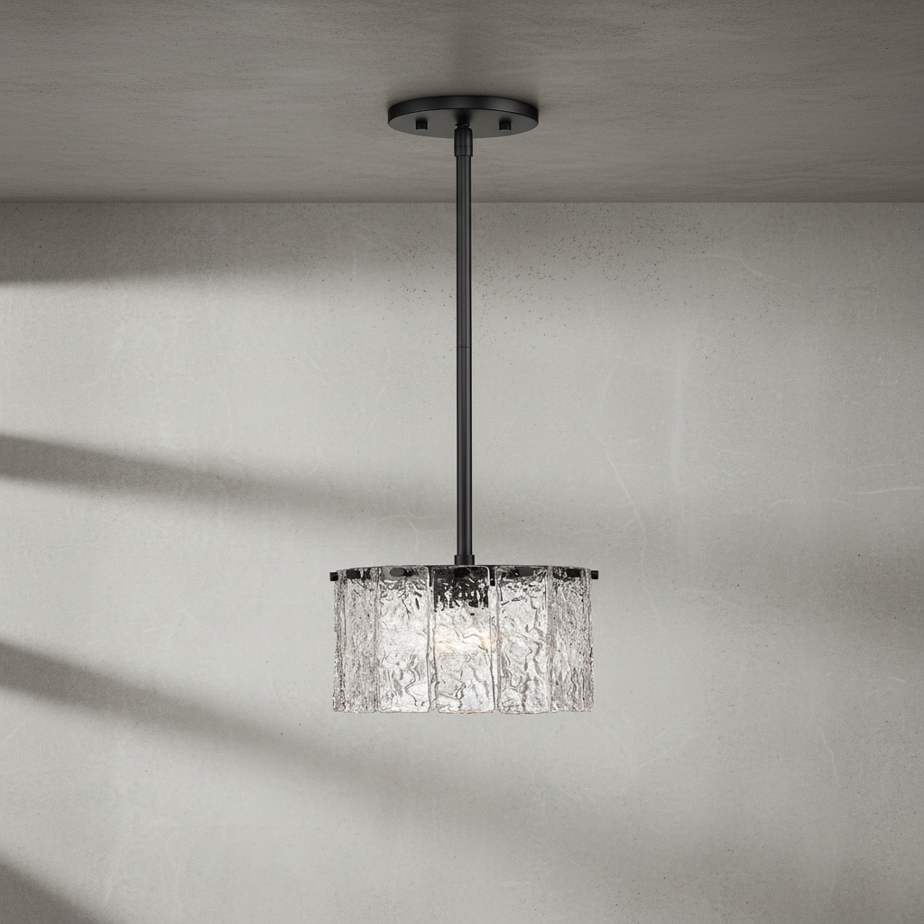 Riviko Glacial Radiance Glass Pendant Light - Background Shot
