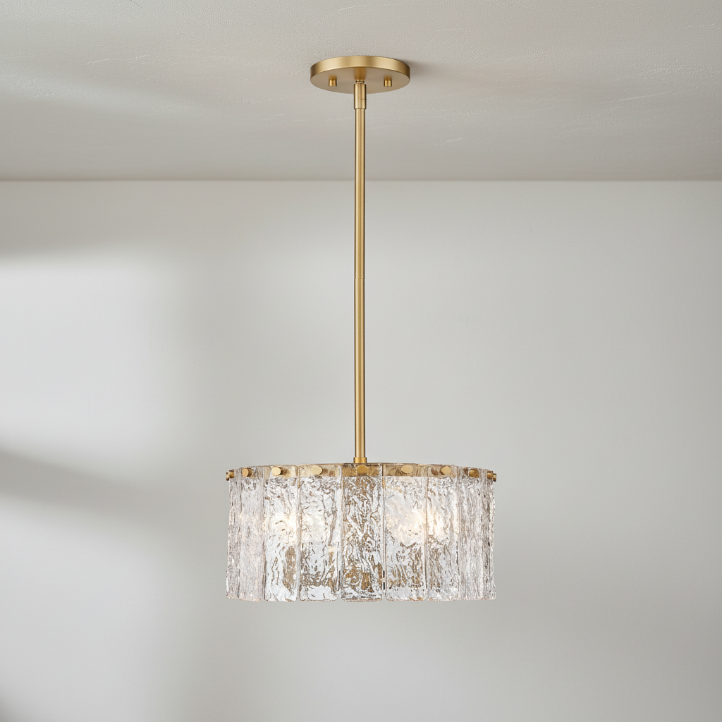 Riviko Glacial Radiance Glass Pendant Light - Background Shot