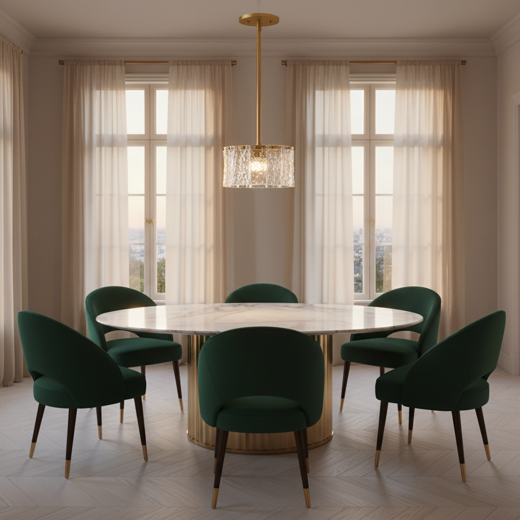 Riviko Glacial Radiance Glass Pendant Light - luxurious American dining room