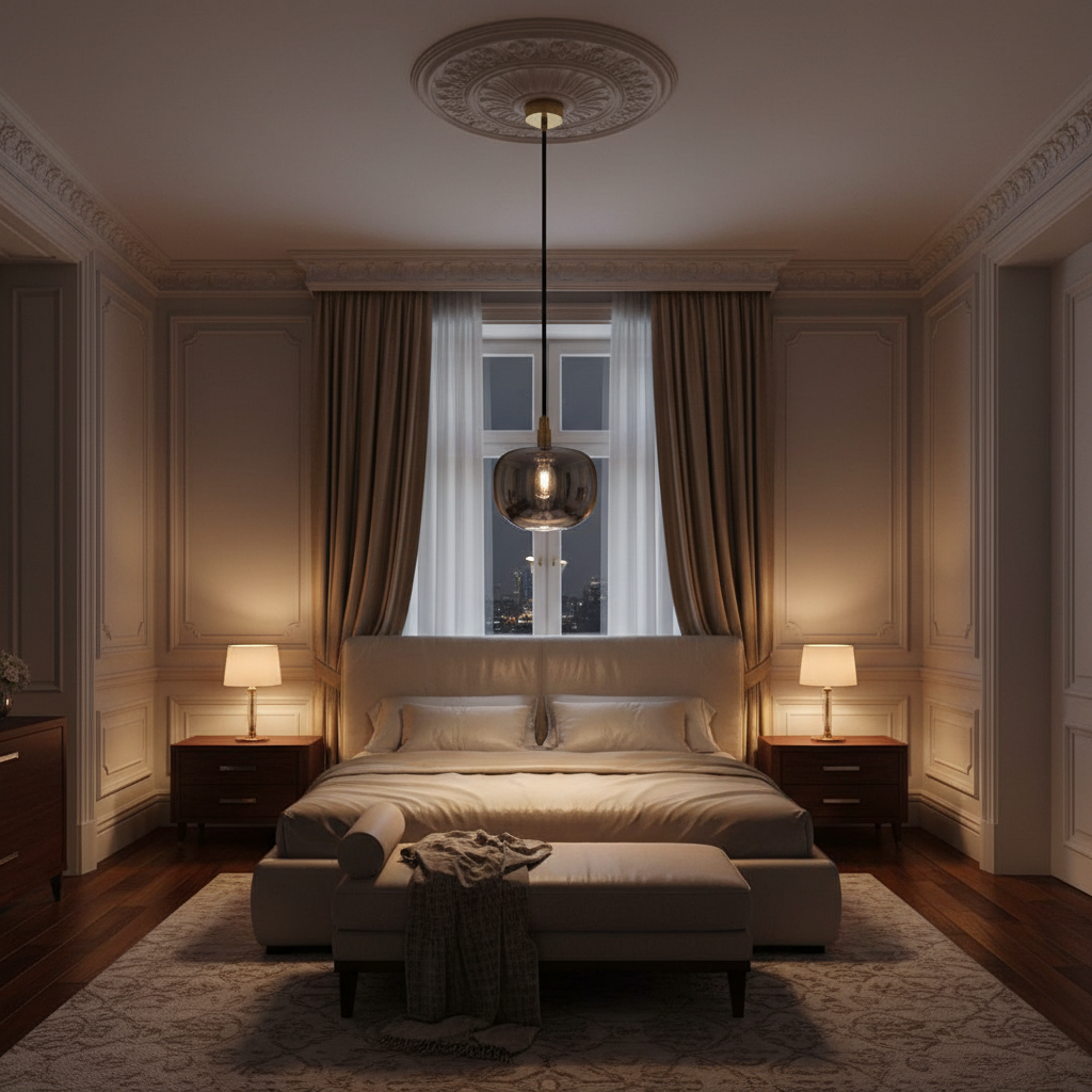 Riviko Cosmic Orb Crystal Pendant Lighting - luxurious American master suite