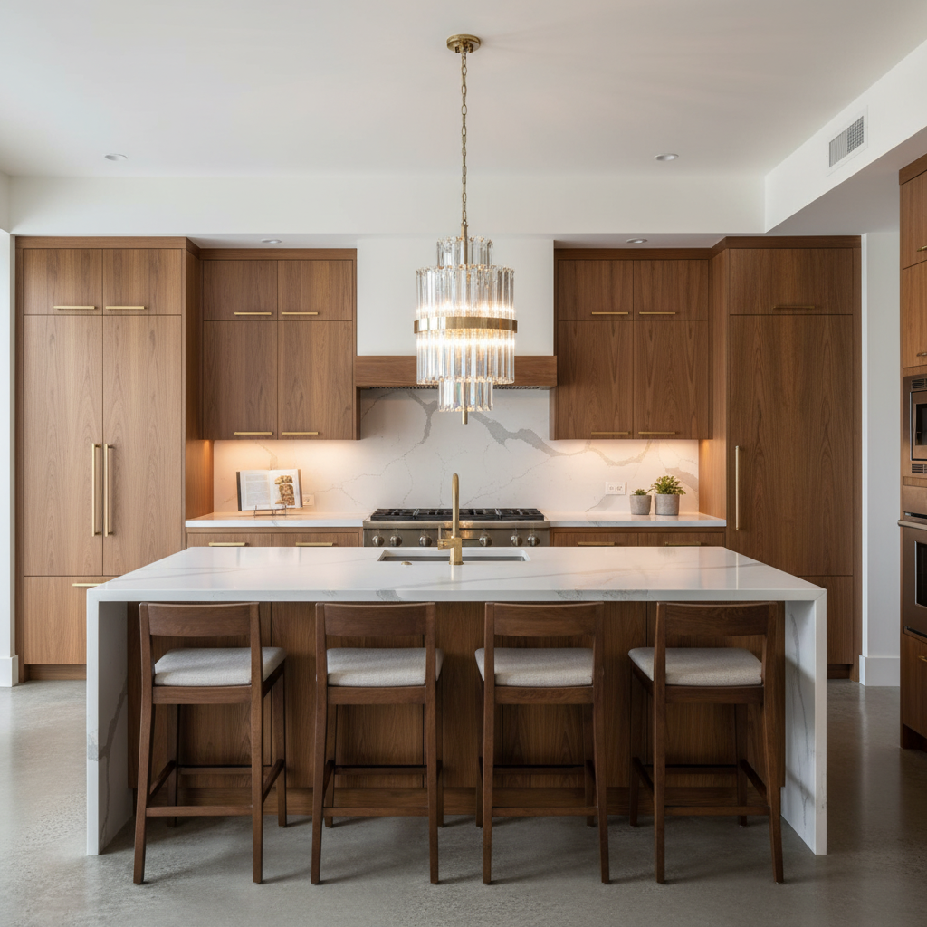 Riviko Radiant Crystal Bar Pendant Light - upscale American kitchen