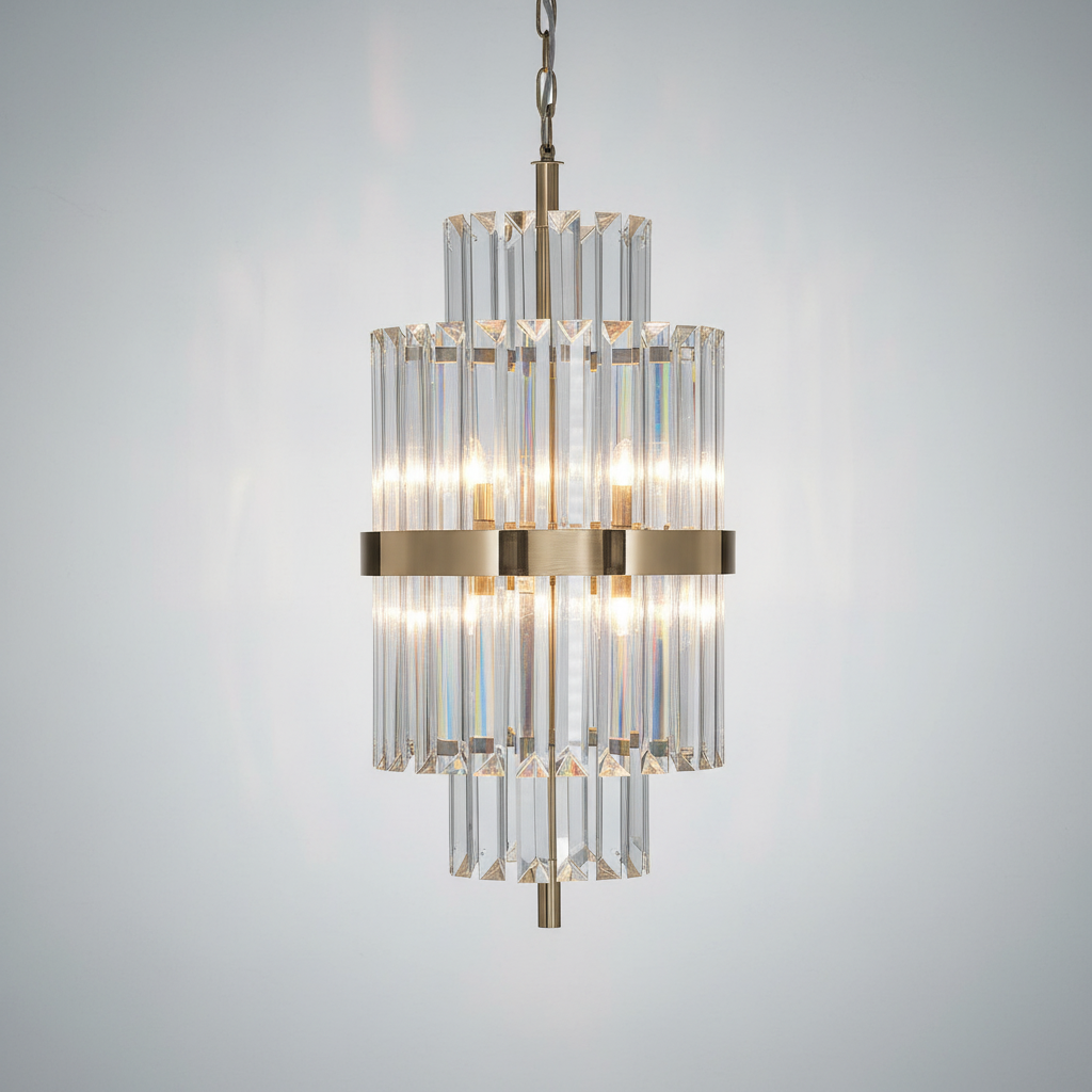 Riviko LG Luxury Crystal Pendant Light 12.2" D, Bar Pendant Light - Studio Shot