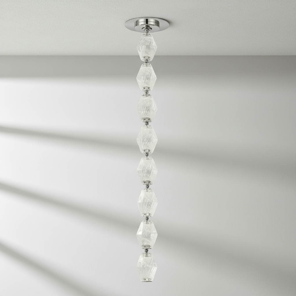 Riviko Radiant Facet Integrated LED Pendant - Background Shot
