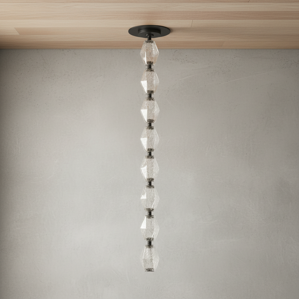 Riviko Radiant Facet Integrated LED Pendant - Background Shot