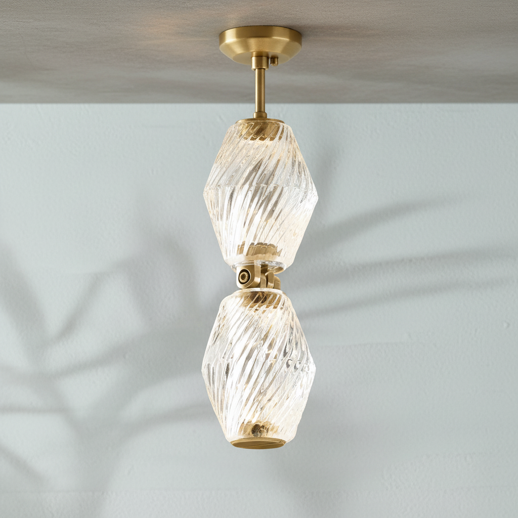 Riviko Radiant Facet Integrated LED Pendant - Background Shot