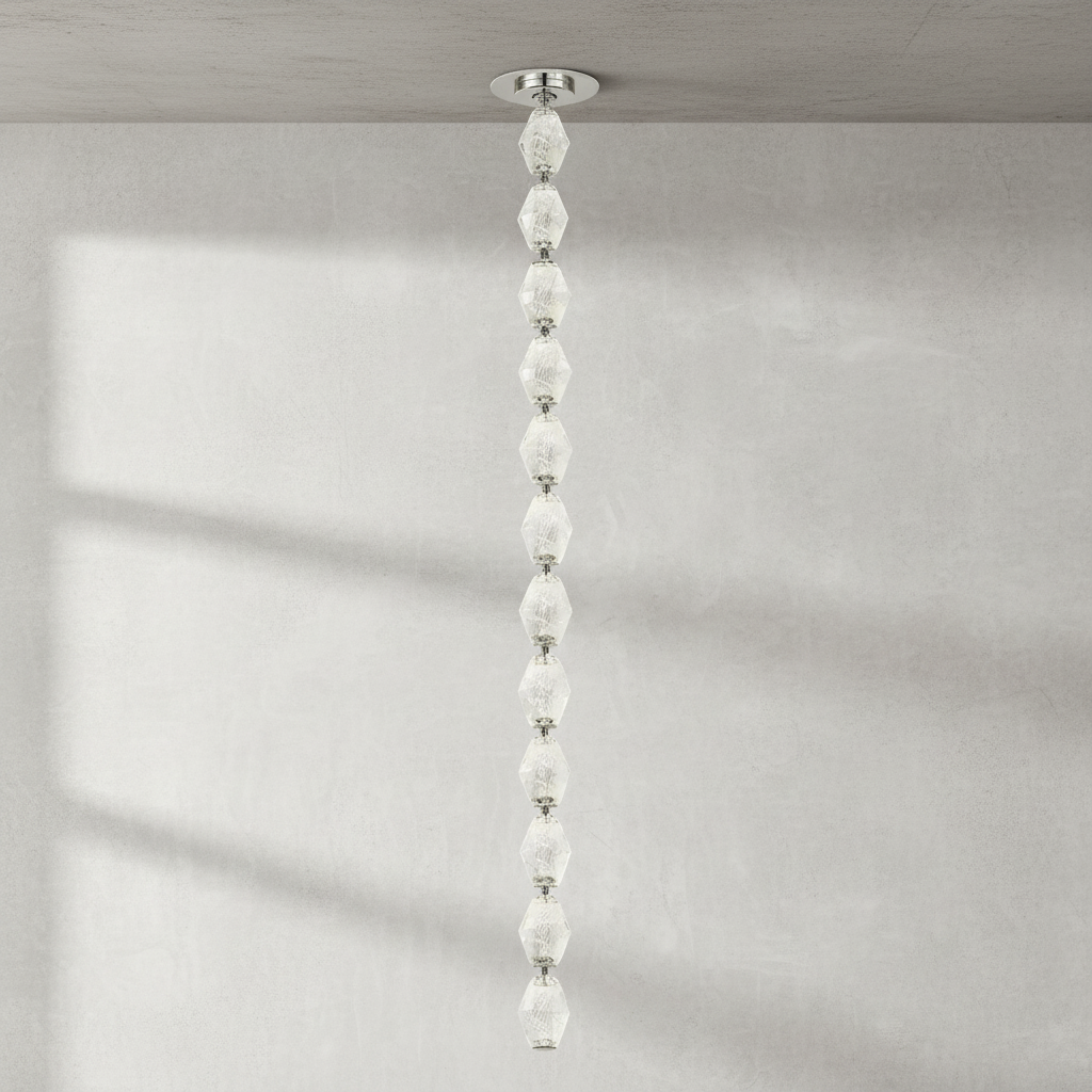 Riviko Radiant Facet Integrated LED Pendant - Background Shot