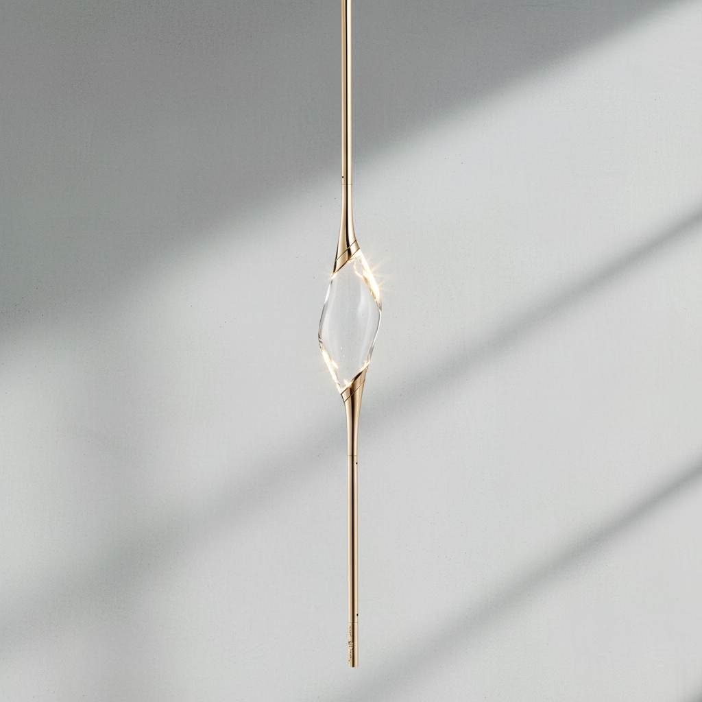 Riviko Callista Sculpted Brass Crystal Pendant - Background Shot