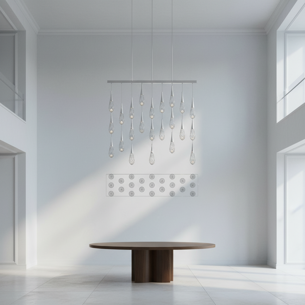 Riviko Radiant Cascade Linear LED Multi Pendant - Background Shot