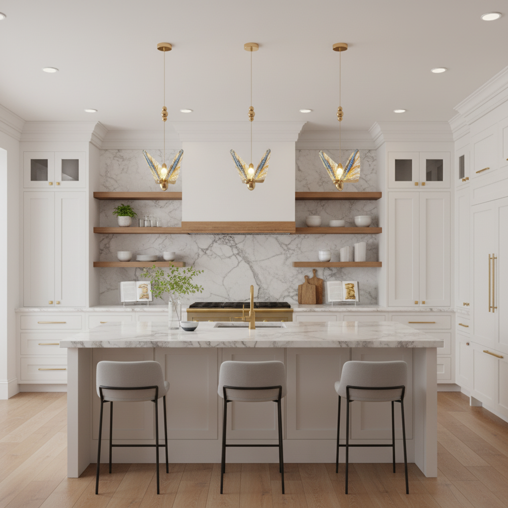 Riviko Fluttering Radiance LED Pendant Light - high-end American kitchen