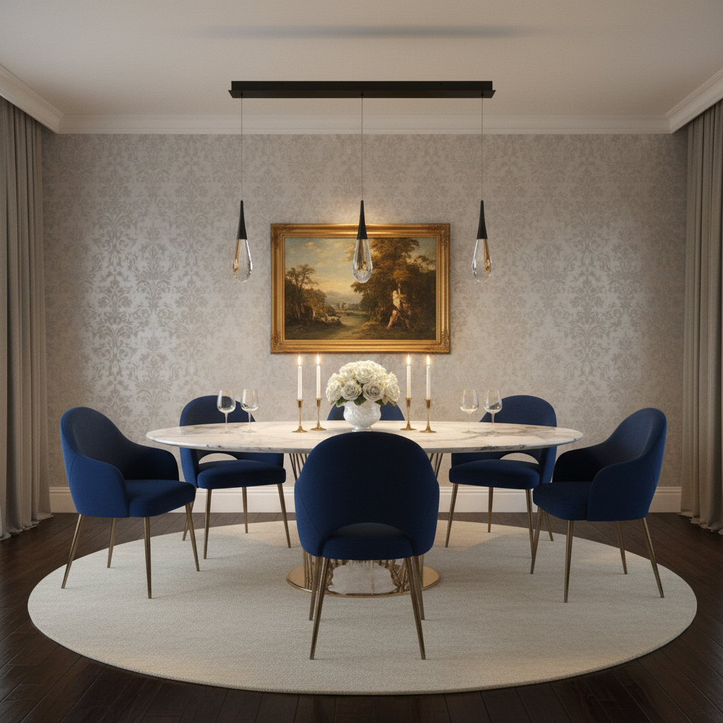Riviko Radiant Cascade Linear LED Multi Pendant - luxury American dining room