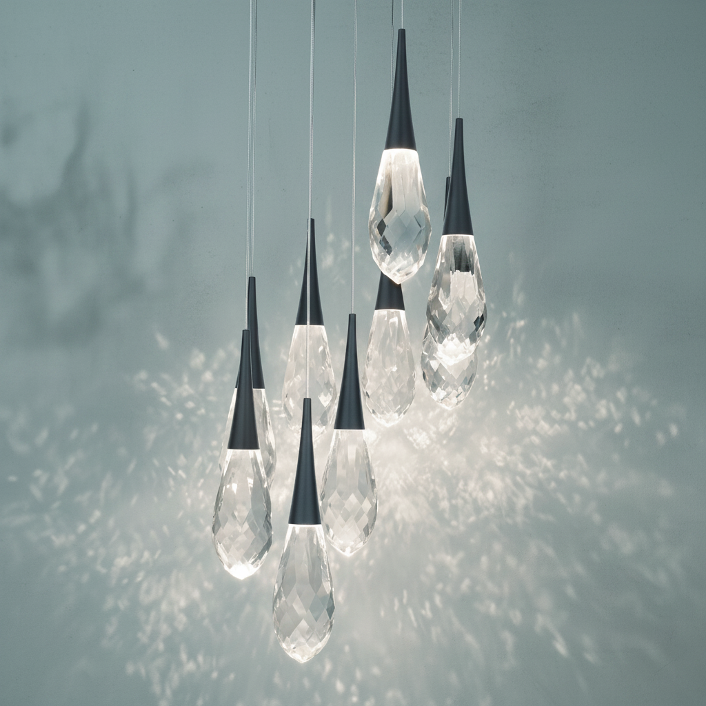 Riviko Raindrop Radiance Multi-Light LED Pendant - Background Shot