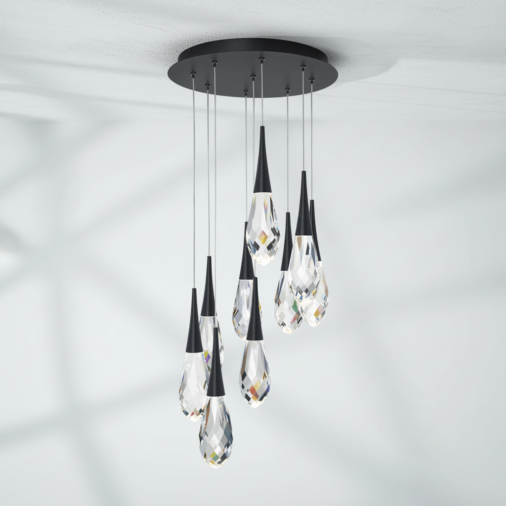 Riviko Raindrop Radiance Multi-Light LED Pendant - Background Shot