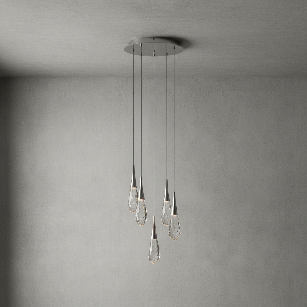 Riviko Raindrop Radiance Multi-Light LED Pendant - Background Shot