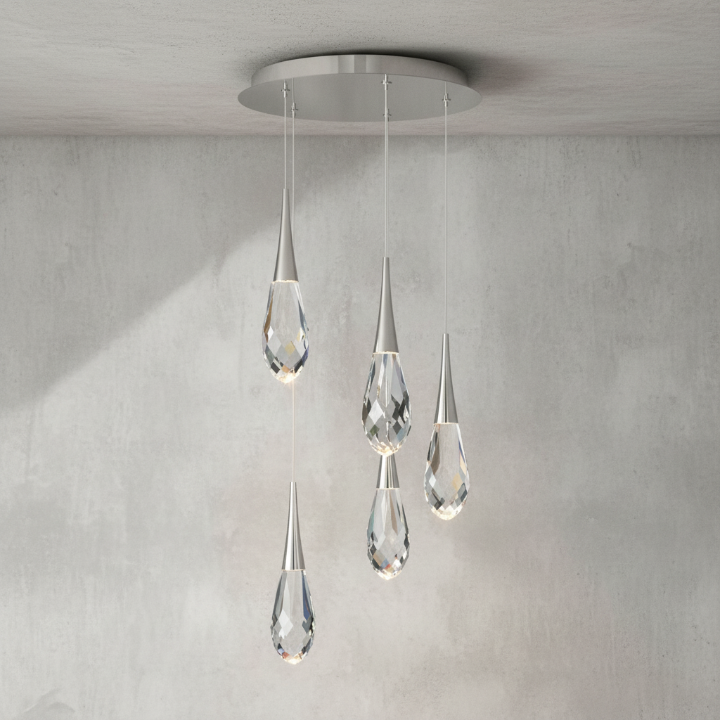 Riviko Raindrop Radiance Multi-Light LED Pendant - Background Shot