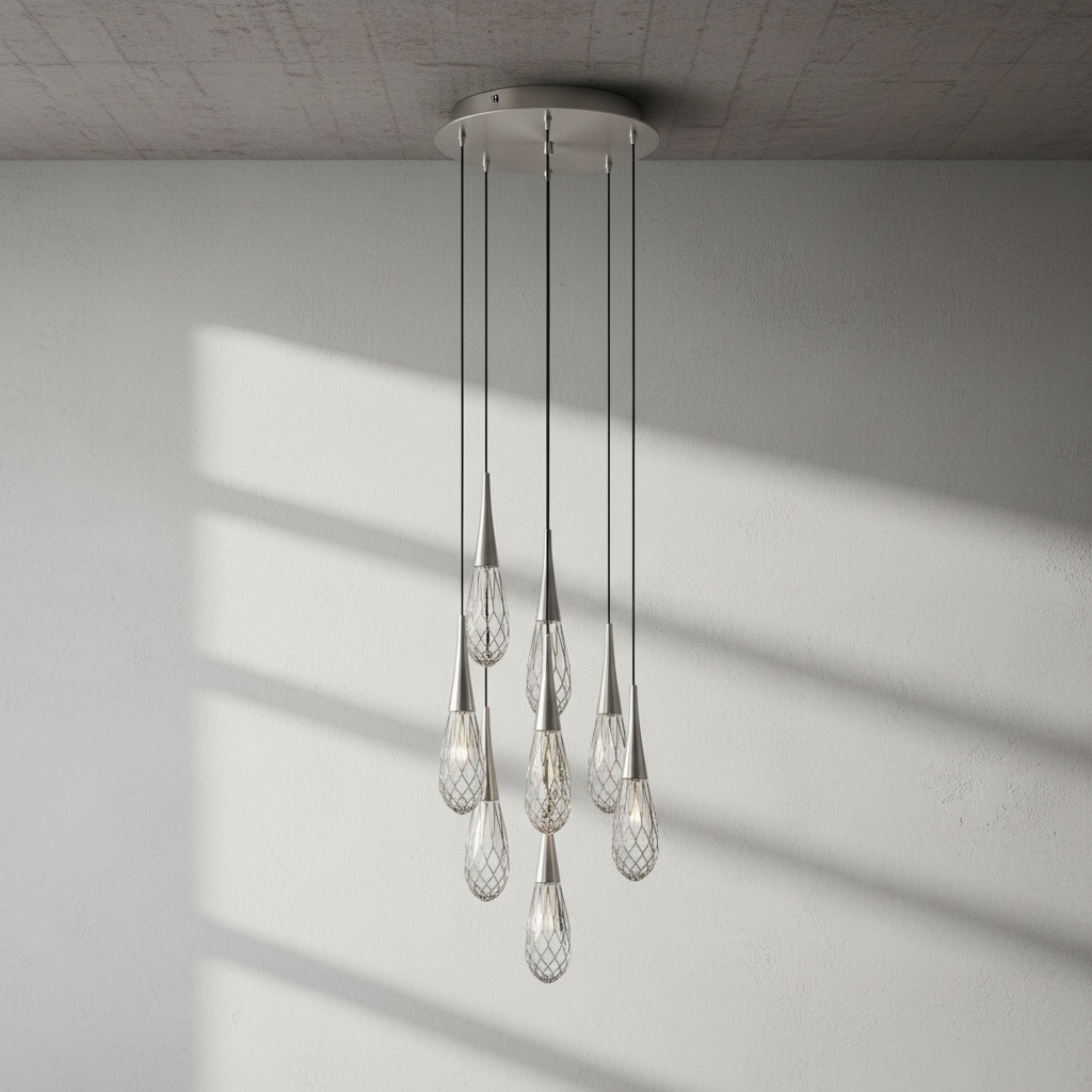 Riviko Raindrop Radiance Multi-Light LED Pendant - Background Shot