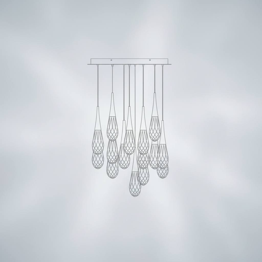 Riviko Raindrop Radiance Multi-Light LED Pendant - Background Shot