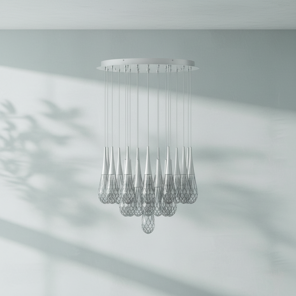 Riviko Raindrop Radiance Multi-Light LED Pendant - Background Shot
