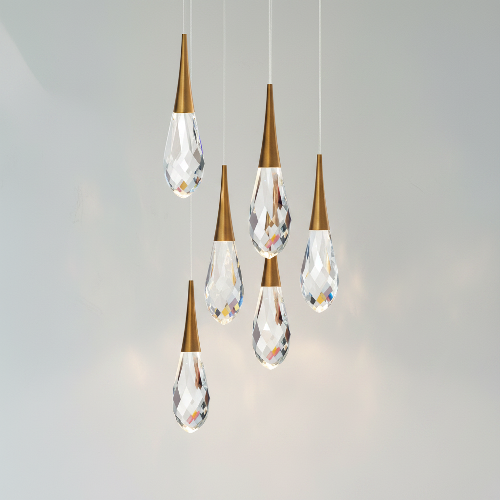 Riviko Raindrop Radiance Multi-Light LED Pendant - Background Shot