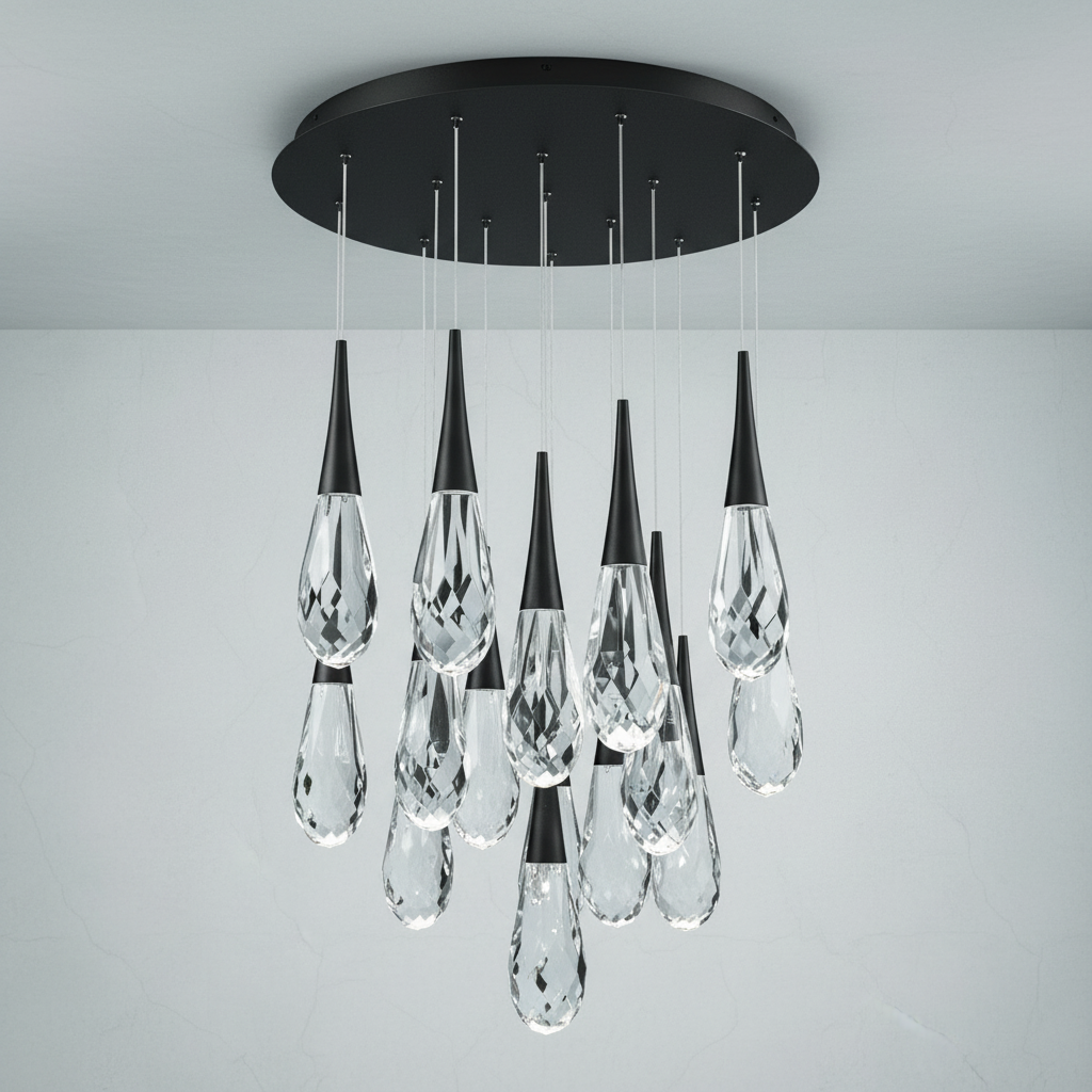Riviko Raindrop Radiance Multi-Light LED Pendant - Background Shot