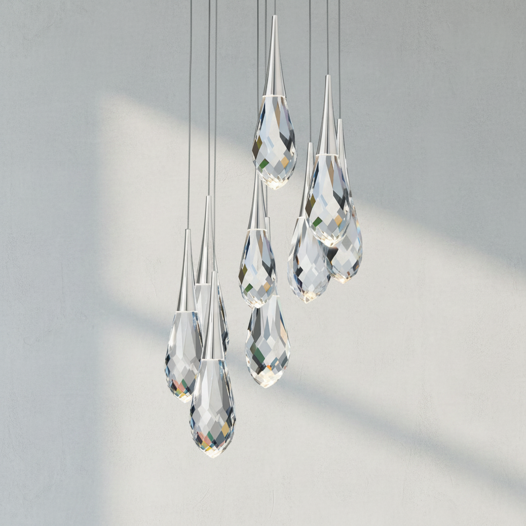 Riviko Raindrop Radiance Multi-Light LED Pendant - Background Shot